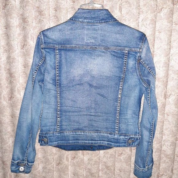 EUC Blue denim jacket size Large Carreli brand - Picture 4 of 4